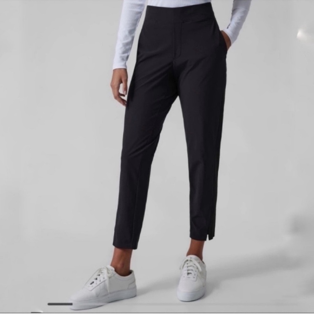 Athleta Brooklyn Ankle Black Lightweight Tapered Wrinkle Resistant Athleisure-6